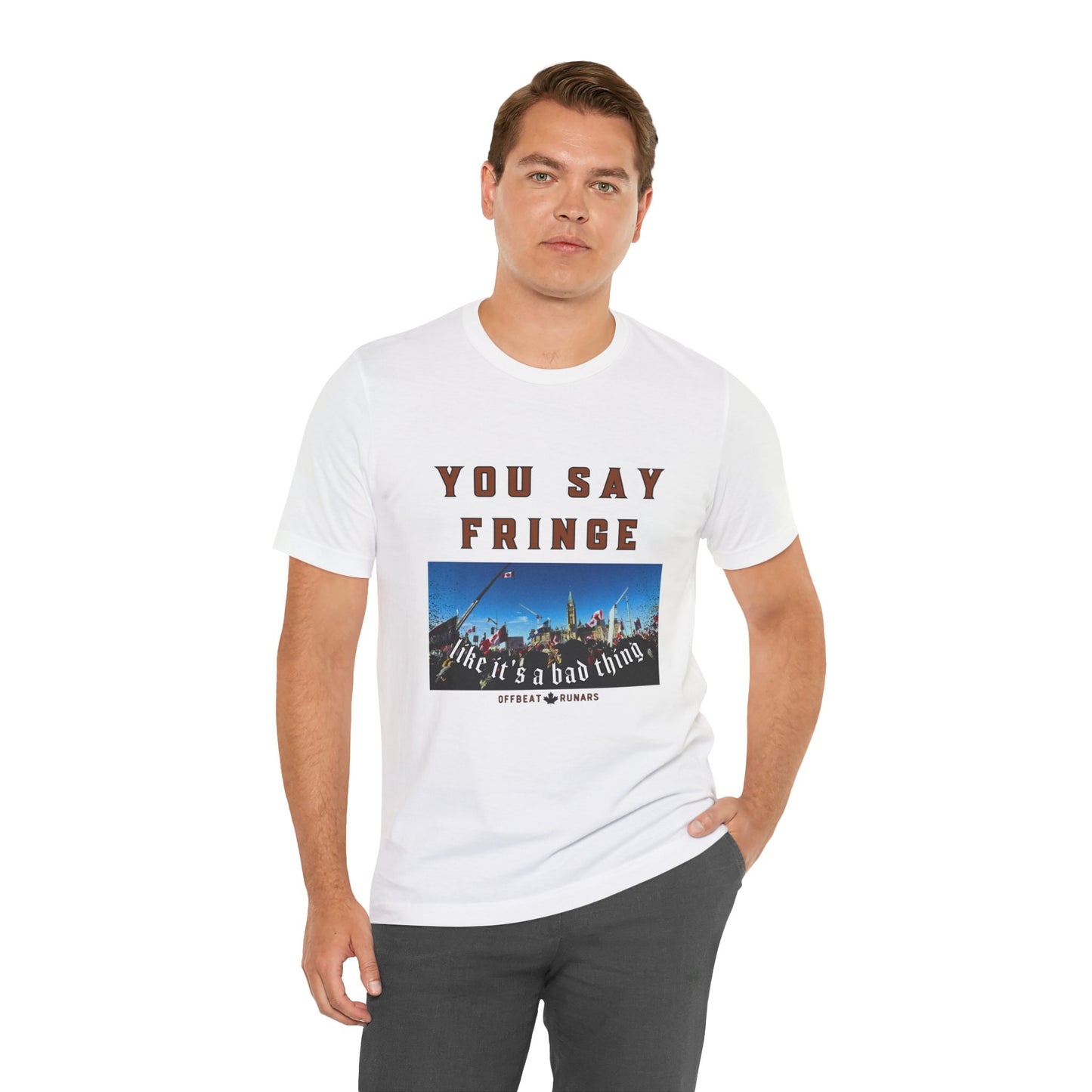 You say fringe ᚾ THE OFFBEAT RUNARS CO. Unisex Jersey Short Sleeve Tee