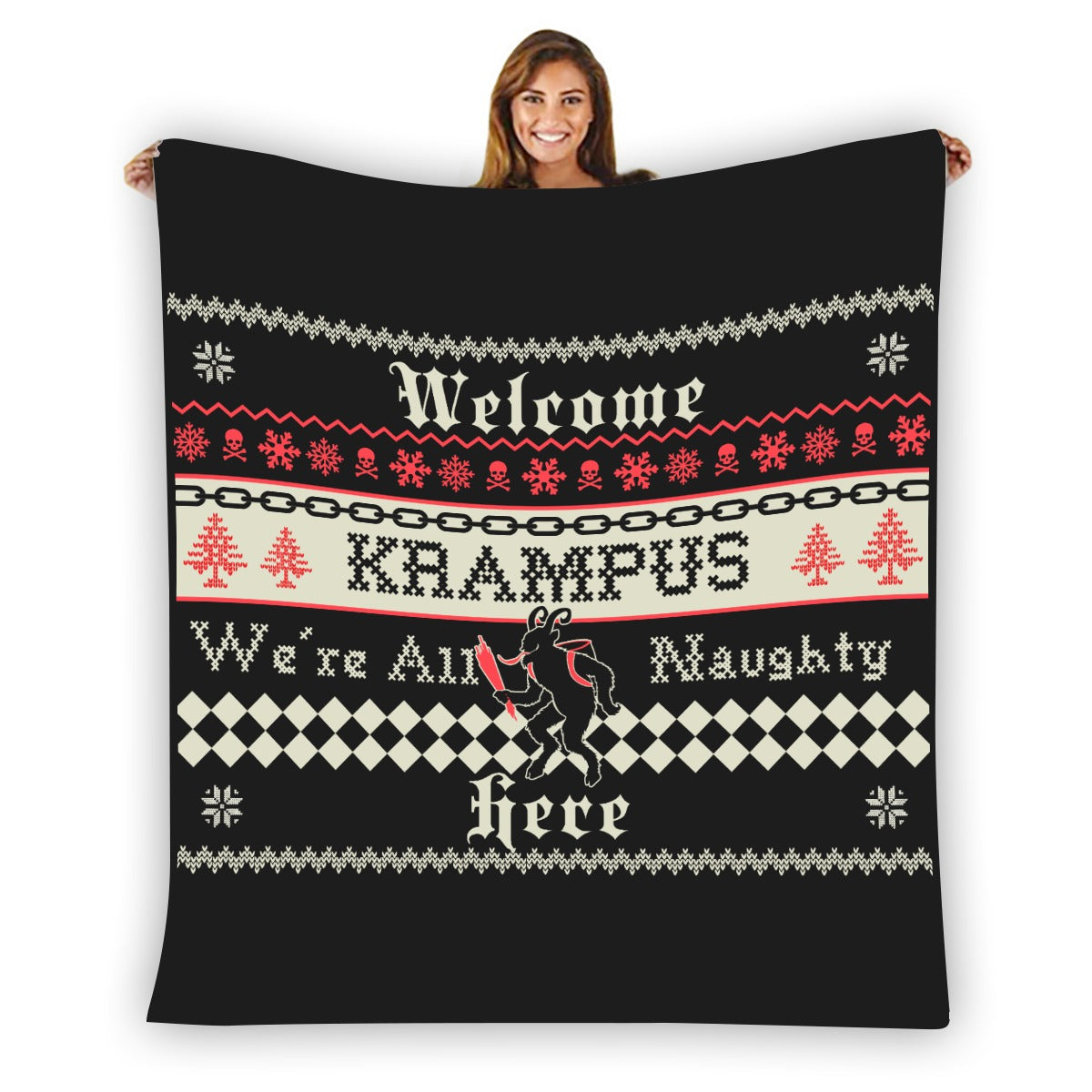 We're all naughty here Single-Side Printing Flannel Blanket