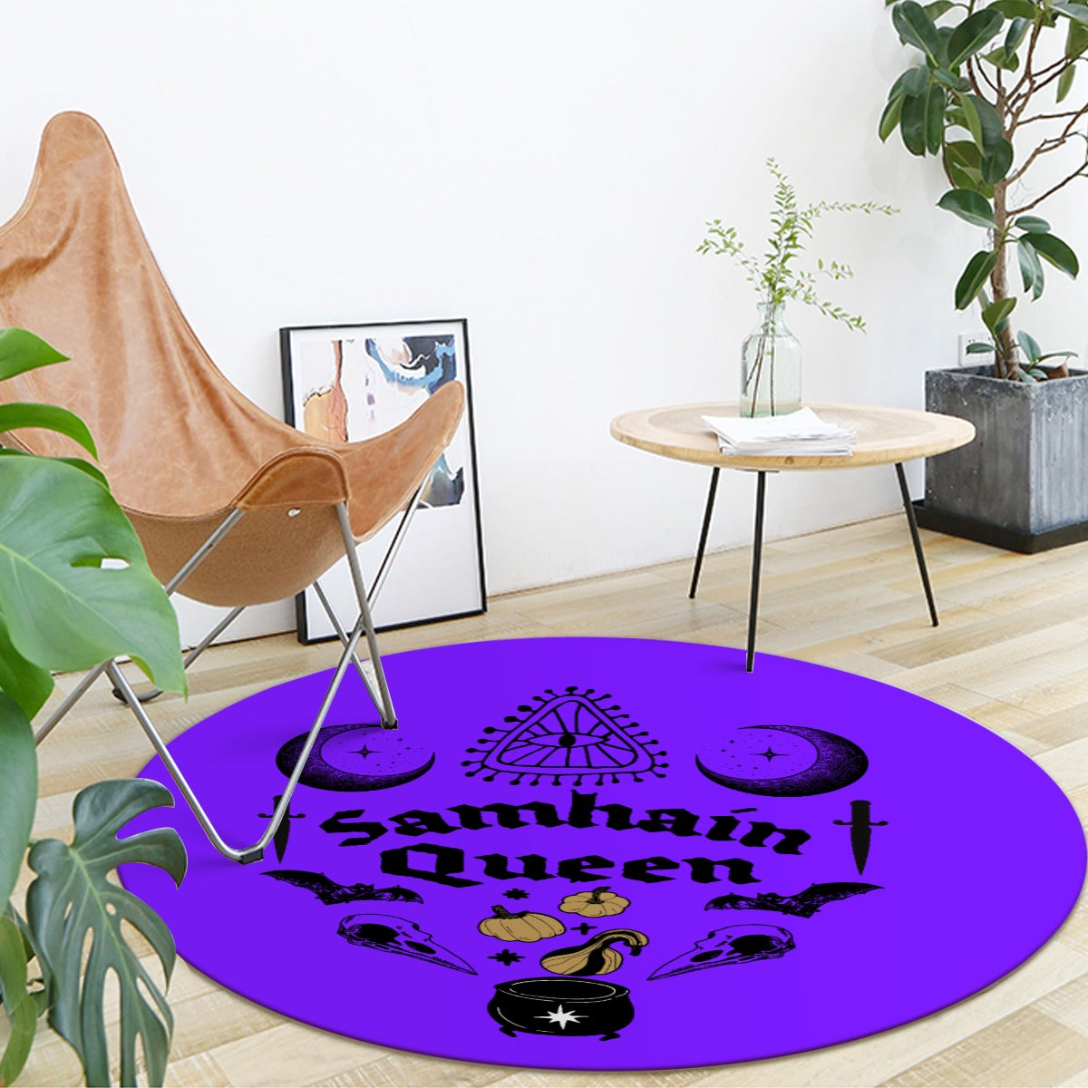 Samhain Queen Purple Foldable round mat