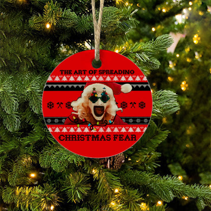 The Art of spreading Christmas Fear Terrifier Round Christmas Ceramic Decoration Ornaments