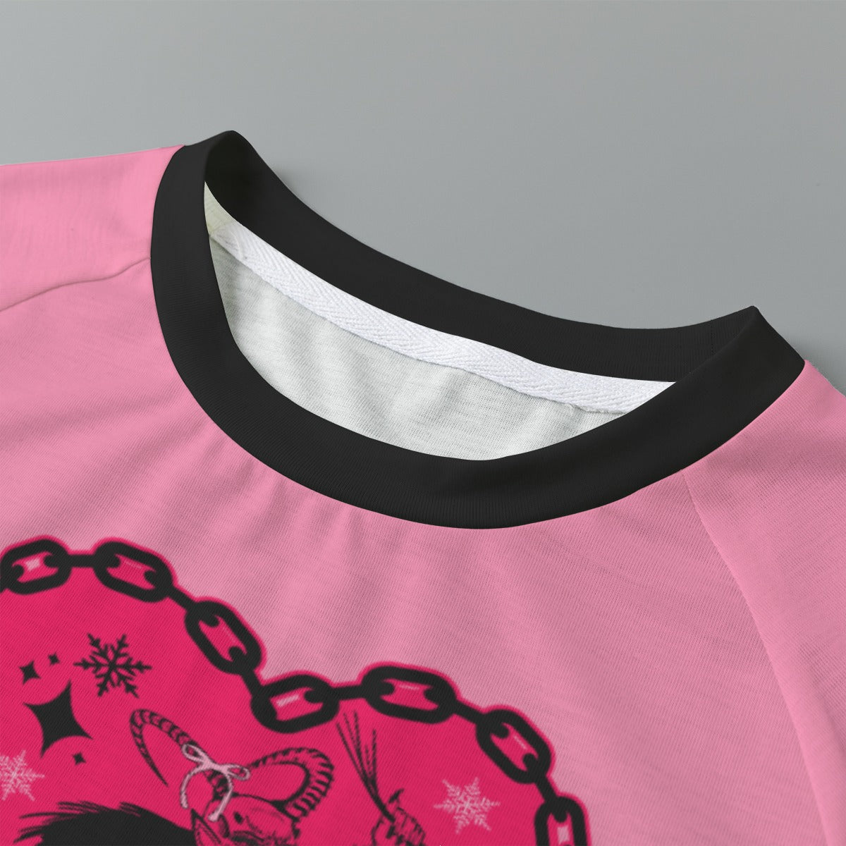 Krampus' baddie Pink Women's cropped Raglan T-shirt (Eco-friendly)