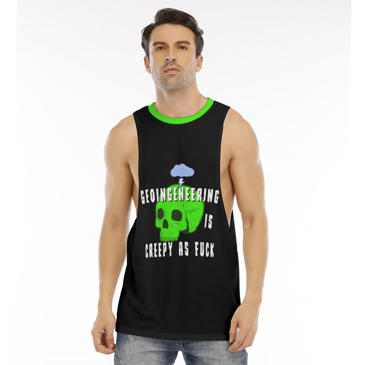 Geoingeneering is creepy as fxck Men's O-neck Long Tank Top