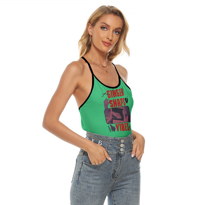 Ginger Snaps Vibes Women's Criss-Cross Open Back Tank Top