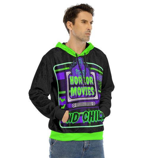 Horror Movies and chill Men's Pullover Hoodie | Velvet