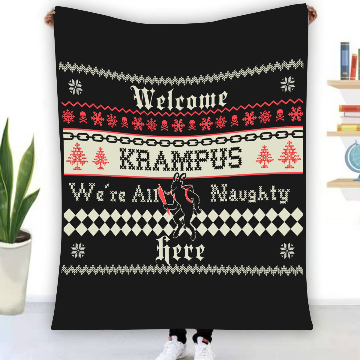 We're all naughty here Single-Side Printing Flannel Blanket