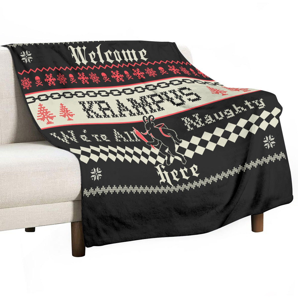 We're all naughty here Single-Side Printing Flannel Blanket