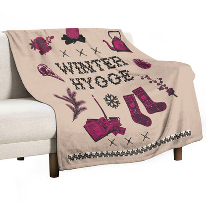 Winter Hygge Single-Side Printing Flannel Blanket