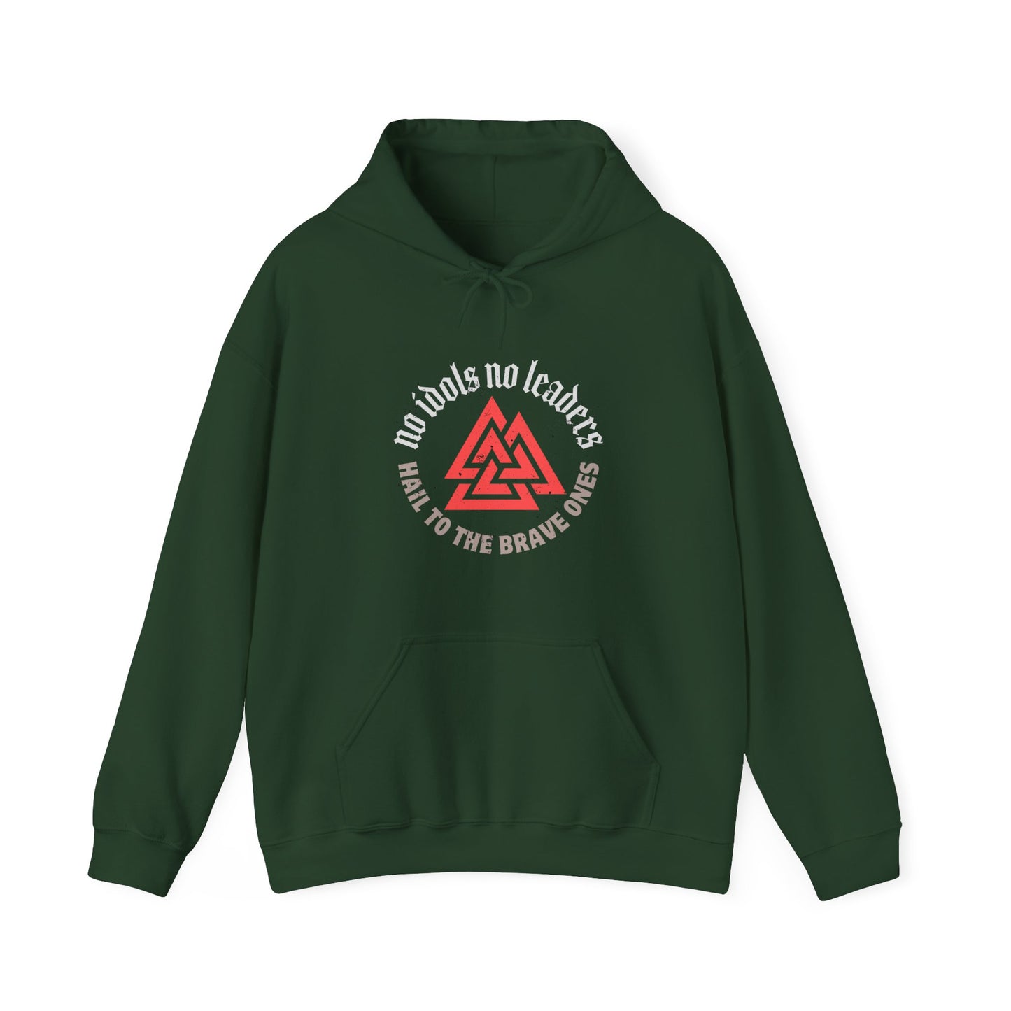 Hail to the brave ones Valknut ᚾ THE OFFBEAT RUNARS CO. Unisex Heavy Blend™ Hooded Sweatshirt