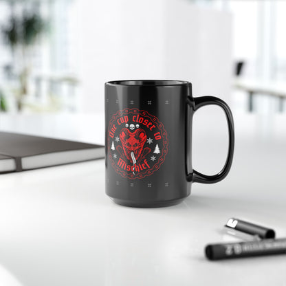 One cup closer to mischief Krampus Black Mug