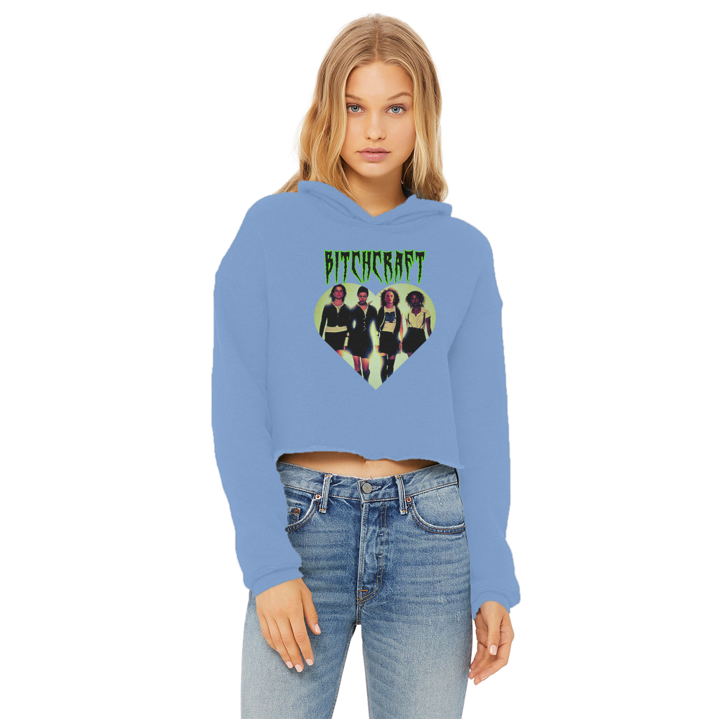 Bitch Craft Ladies Cropped Raw Edge Hoodie