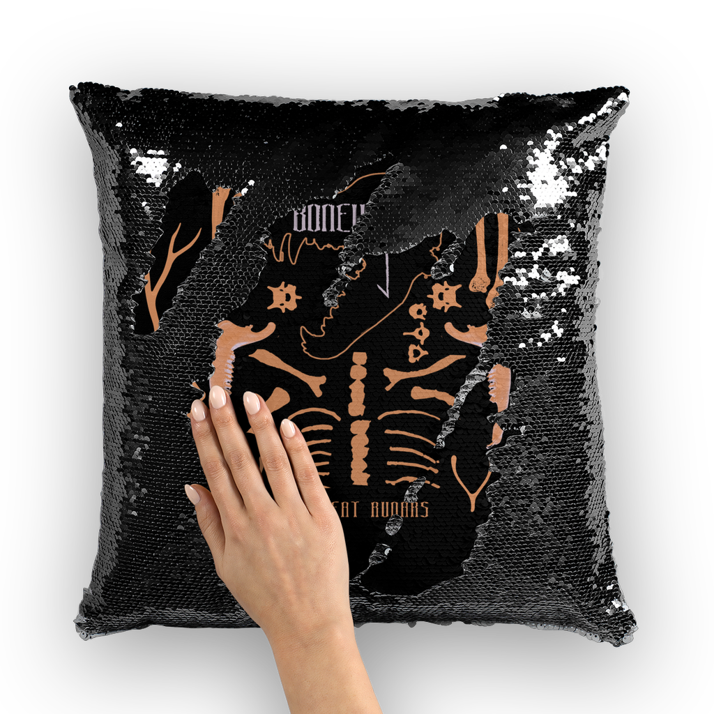 Bonewitch Black Sequin Cushion Cover