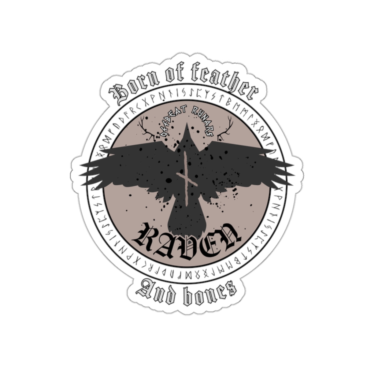 Born of Feather and Bones Raven Die-Cut Stickers