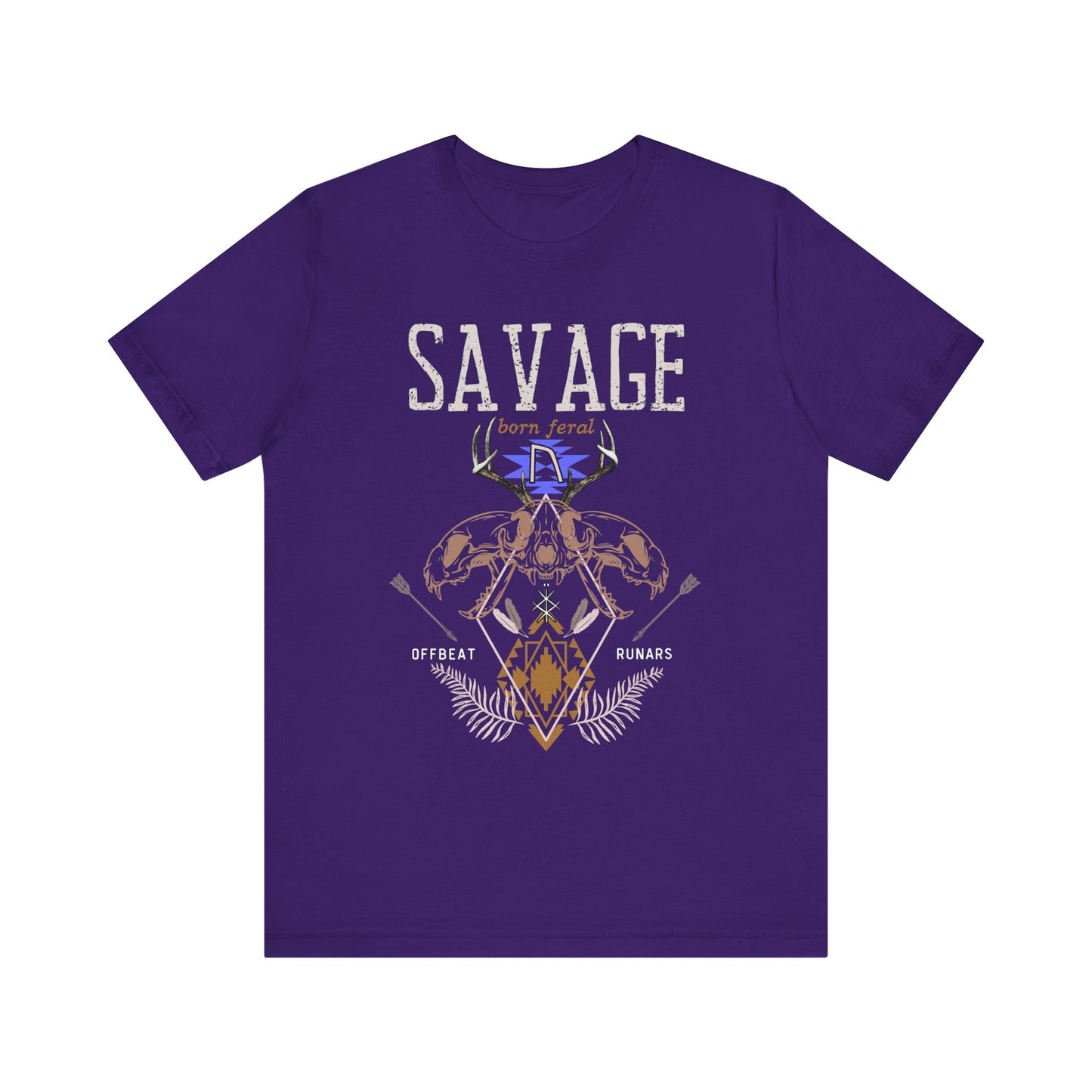 Savage Born Feral ᚾ THE OFFBEAT RUNARS CO. Unisex Jersey Short Sleeve Tee