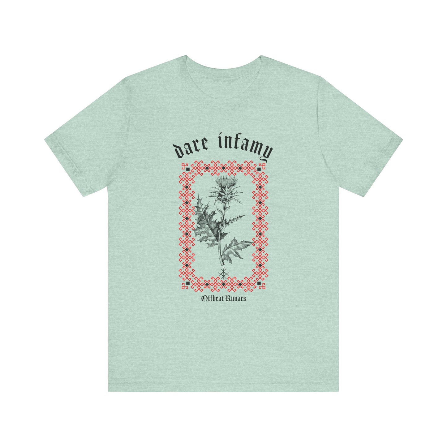 Dare infamy Thistle ᚾ THE OFFBEAT RUNARS CO. Unisex Jersey Short Sleeve Tee