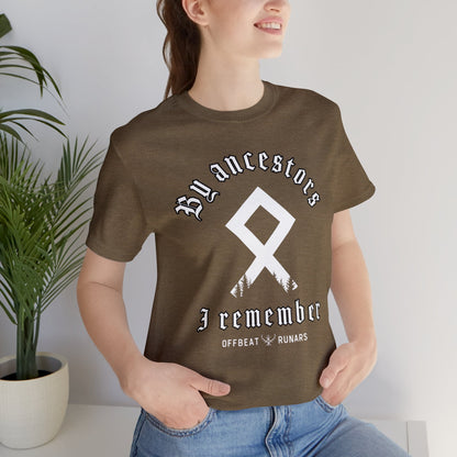 Par ancêtres, je me souviens de la rune Othala ᚾ THE OFFBEAT RUNARS CO. Unisex Jersey Short Sleeve Tee