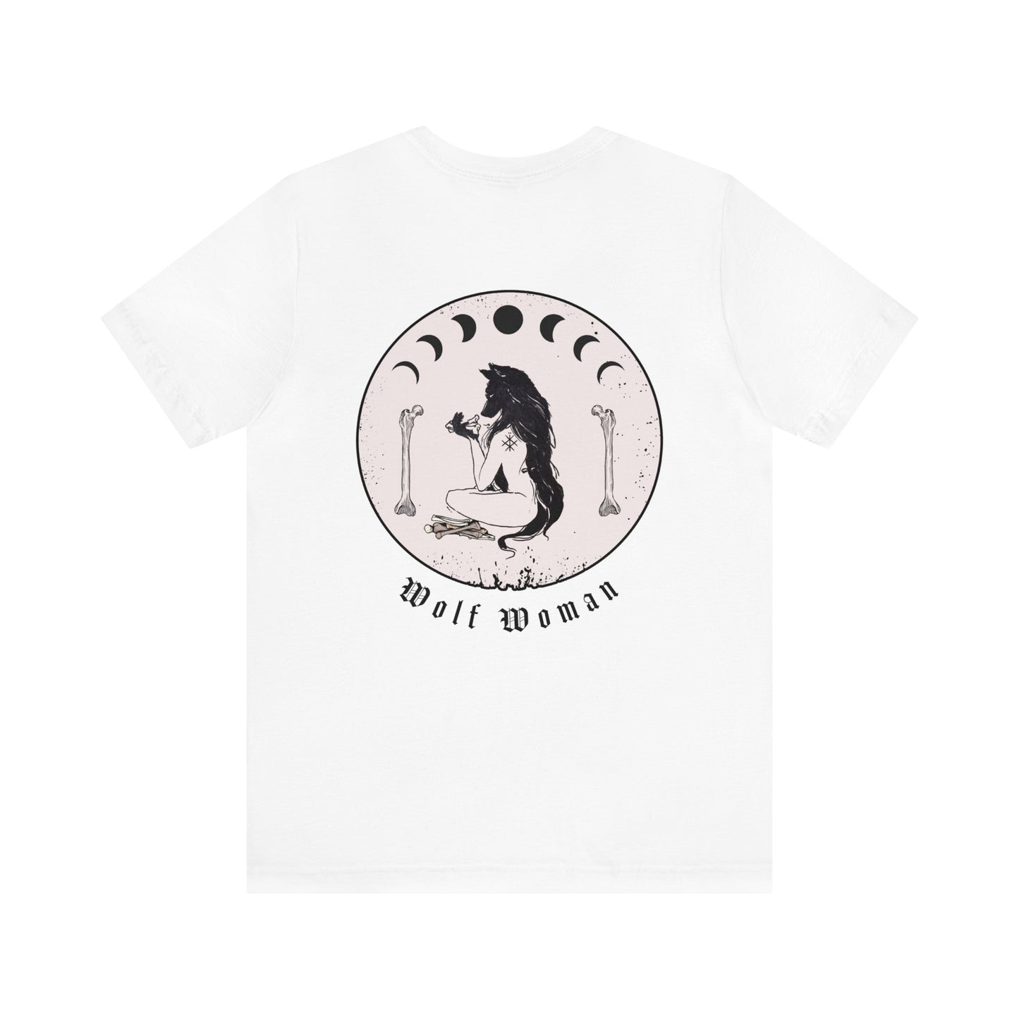 Wolf Woman Back Pale Shades ᚾ Bruja salvaje poco convencional ᚾ THE OFFBEAT RUNARS CO. ᚾ Camiseta de manga corta Unisex Jersey