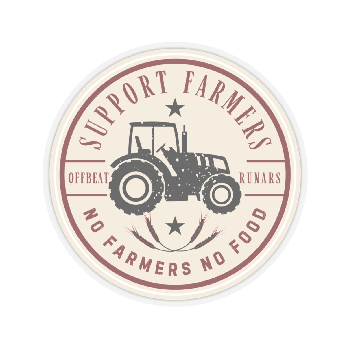 Support the farmers Vintage Kiss-Cut Stickers ᚾ THE OFFBEAT RUNARS CO.