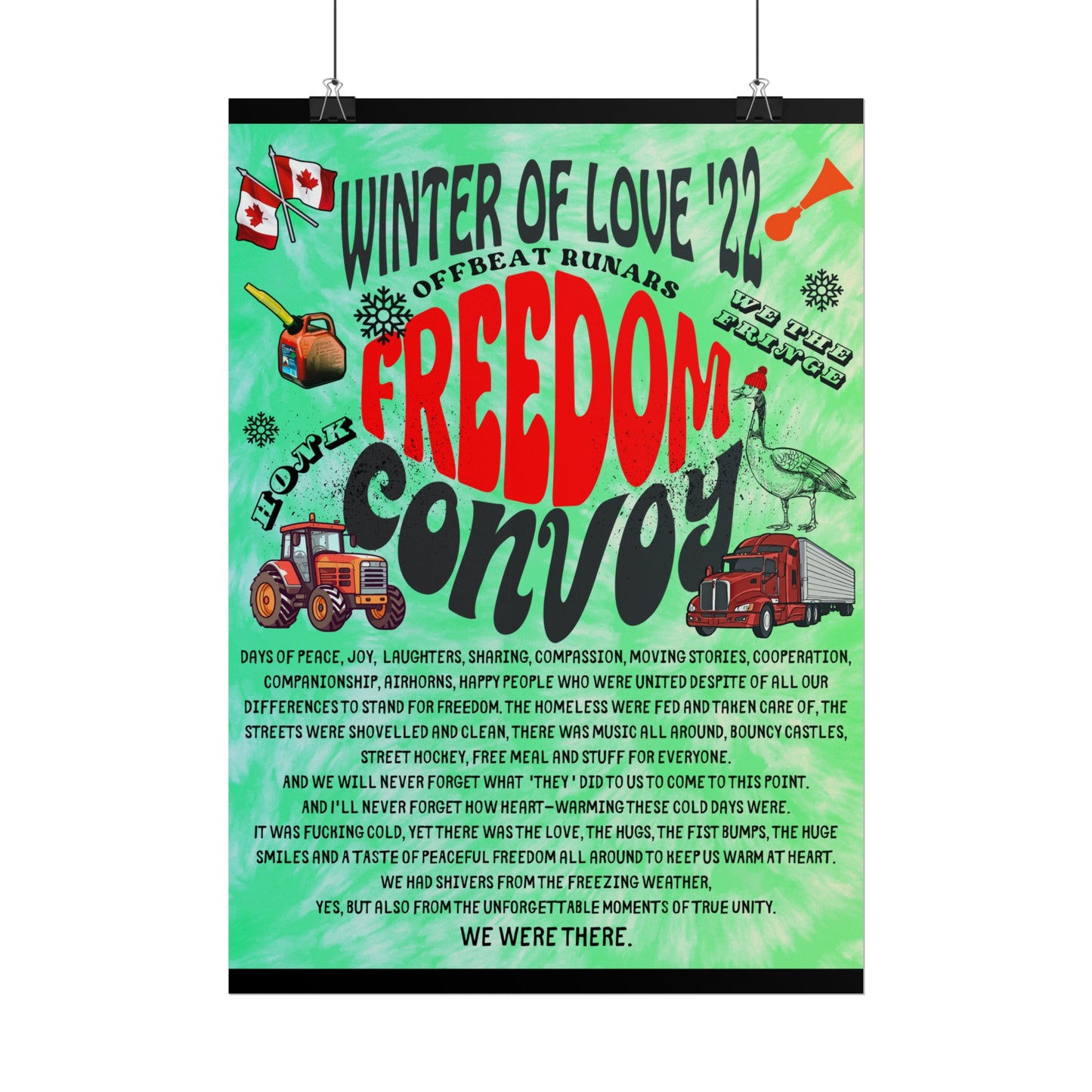 Winter Of Love '22 Freedom Convoy Retro Poster ᚾ THE OFFBEAT RUNARS CO.