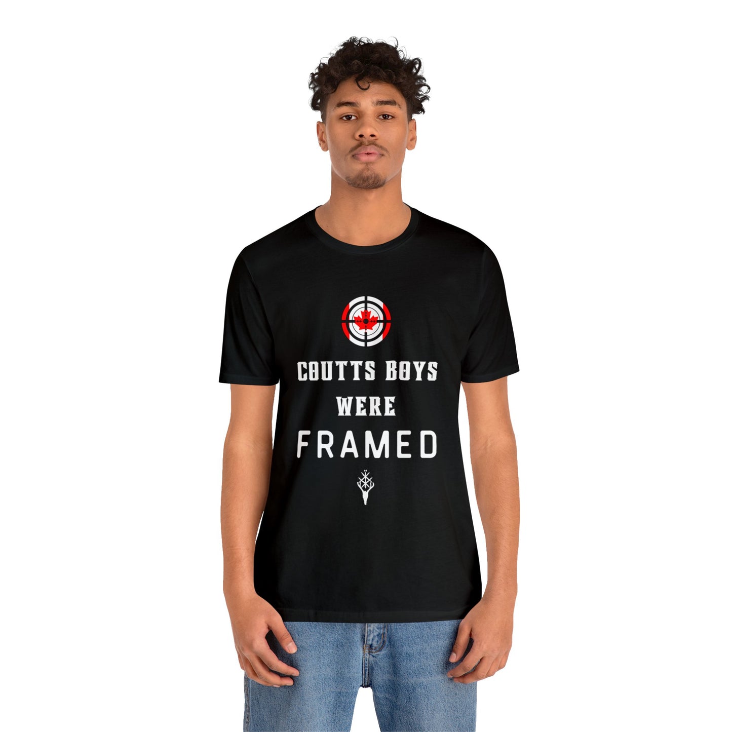 Coutts boys were framed ᚾ Freedom Convoy ᚾ THE OFFBEAT RUNARS CO. ᚾ Unisex Short Sleeve Tee