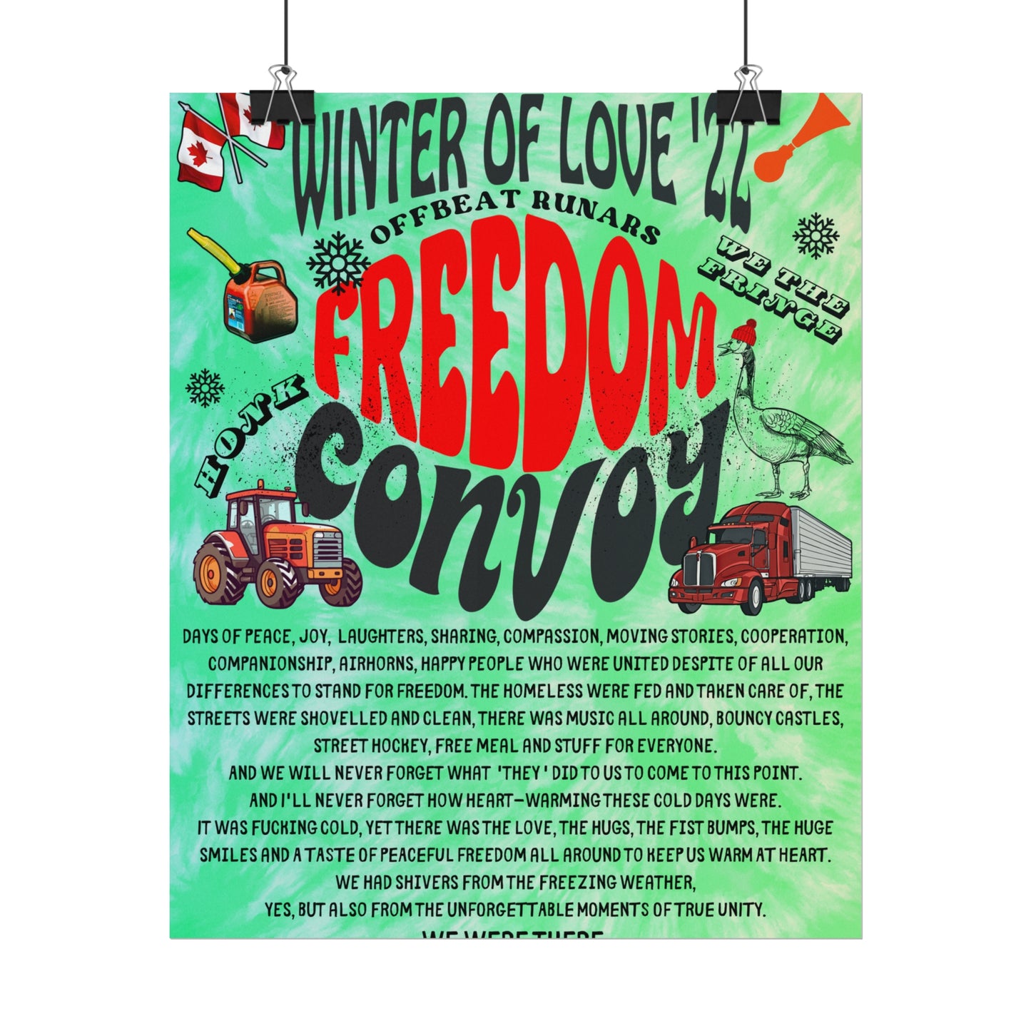 Winter Of Love '22 Freedom Convoy Retro Poster ᚾ THE OFFBEAT RUNARS CO.