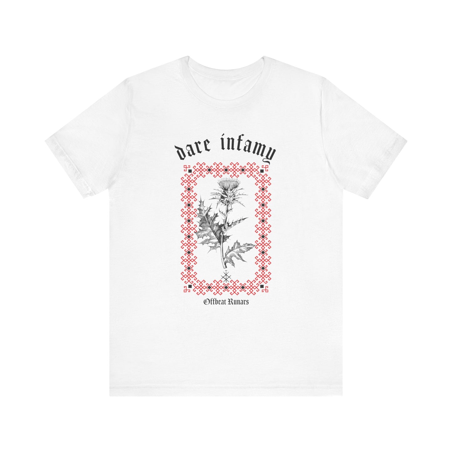 Dare infamy Thistle ᚾ THE OFFBEAT RUNARS CO. Unisex Jersey Short Sleeve Tee