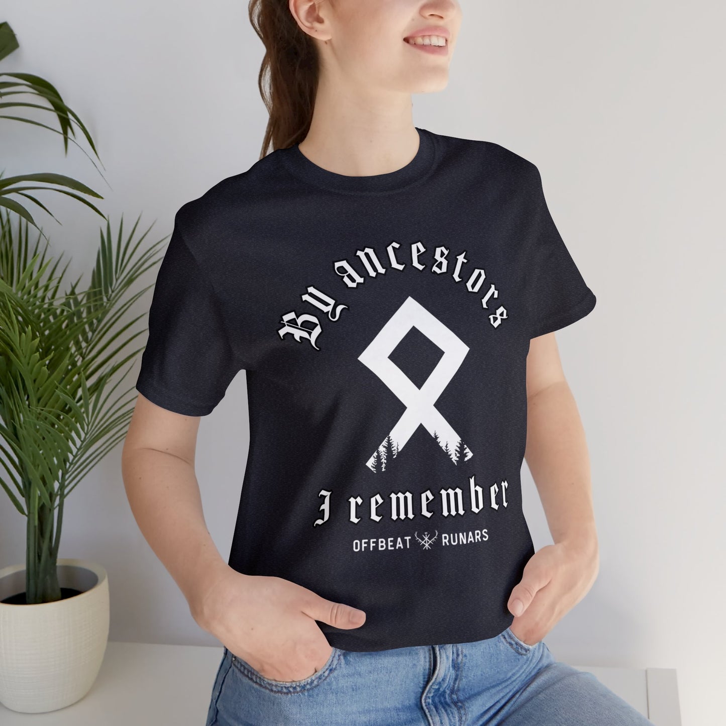 Par ancêtres, je me souviens de la rune Othala ᚾ THE OFFBEAT RUNARS CO. Unisex Jersey Short Sleeve Tee