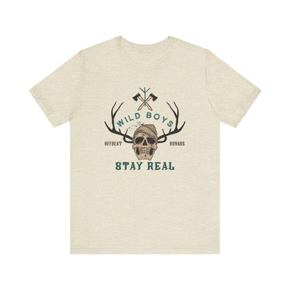 Wild boys stay real ᚾ THE OFFBEAT RUNARS CO. Unisex Jersey Short Sleeve Tee