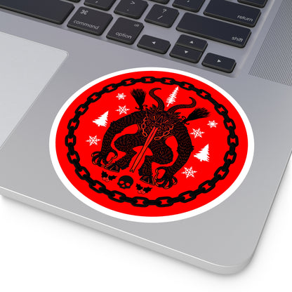 Naughty Bastard Krampus Round Stickers, Indoor\Outdoor