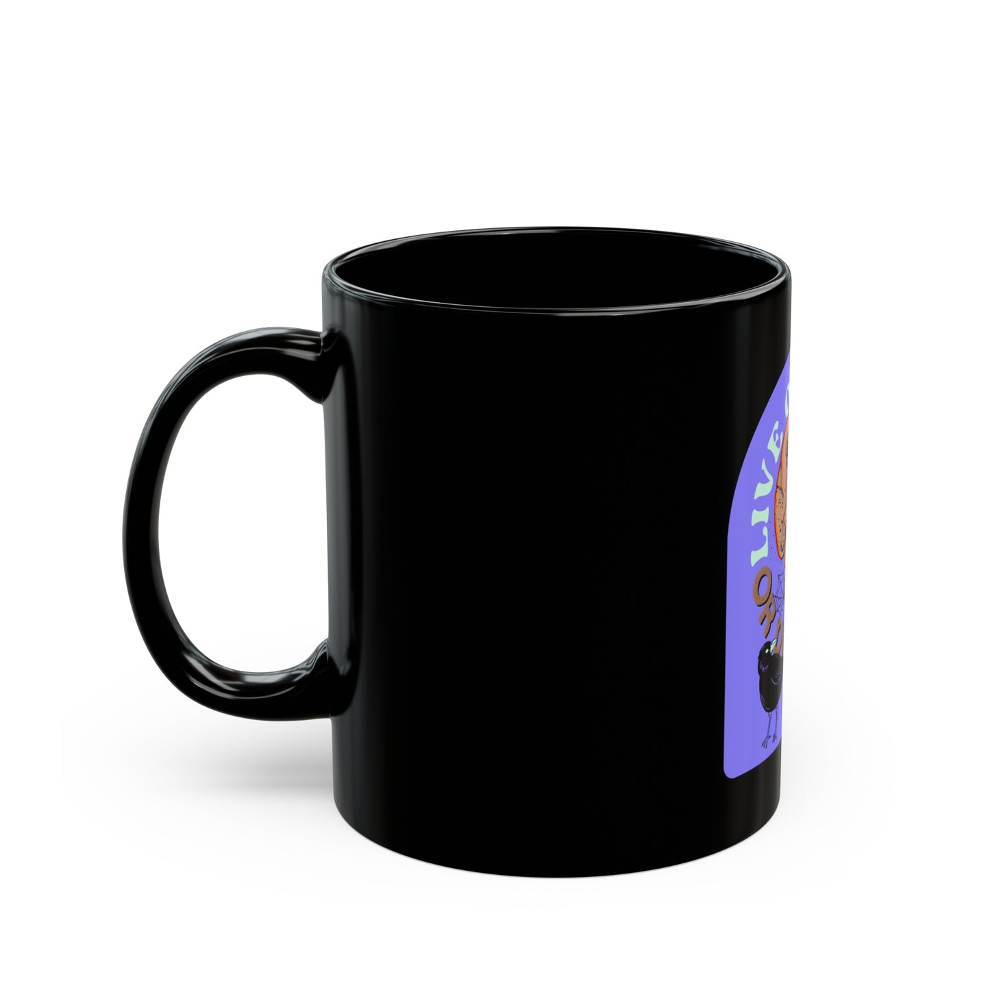 Taza negra básica Live Offbeat or Die de 11 oz ᚾ THE OFFBEAT RUNARS Co.