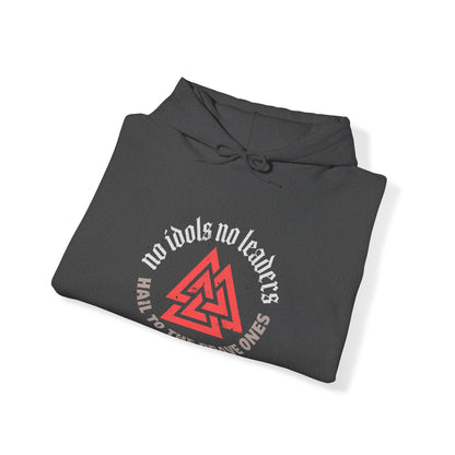 Hail to the brave ones Valknut ᚾ THE OFFBEAT RUNARS CO. Unisex Heavy Blend™ Hooded Sweatshirt