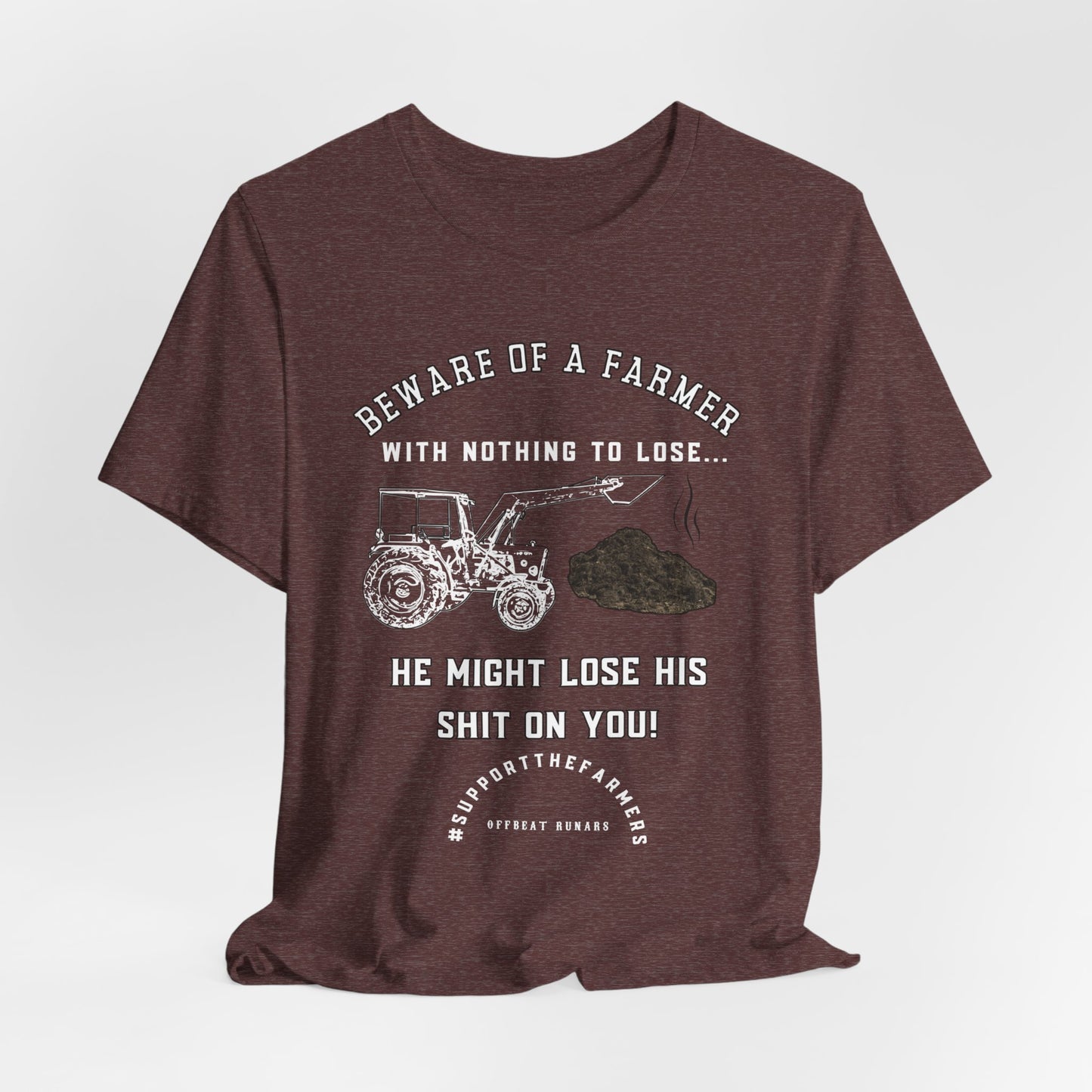 Beware of a farmer ᚾ THE OFFBEAT RUNARS CO. Unisex Jersey Short Sleeve Tee