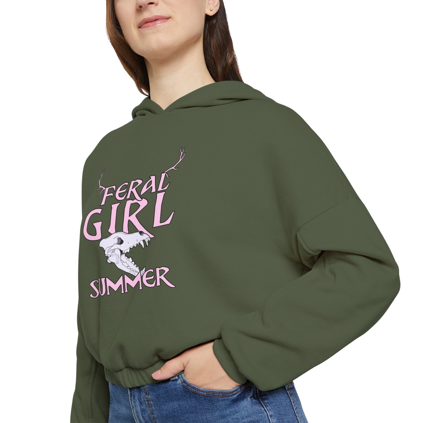 Feral Girl Summer Women's Cinched Bottom Hoodie