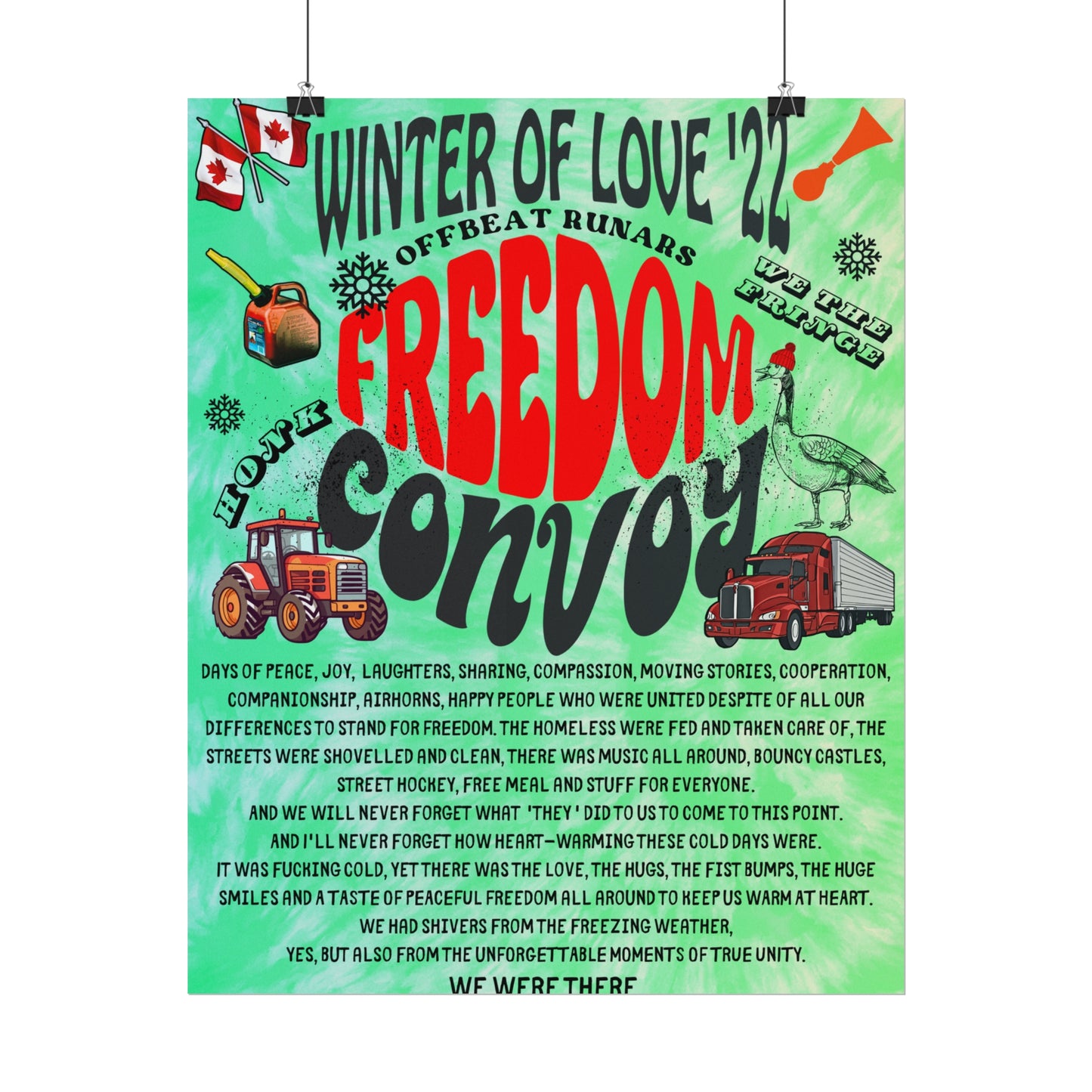 Winter Of Love '22 Freedom Convoy Retro Poster ᚾ THE OFFBEAT RUNARS CO.