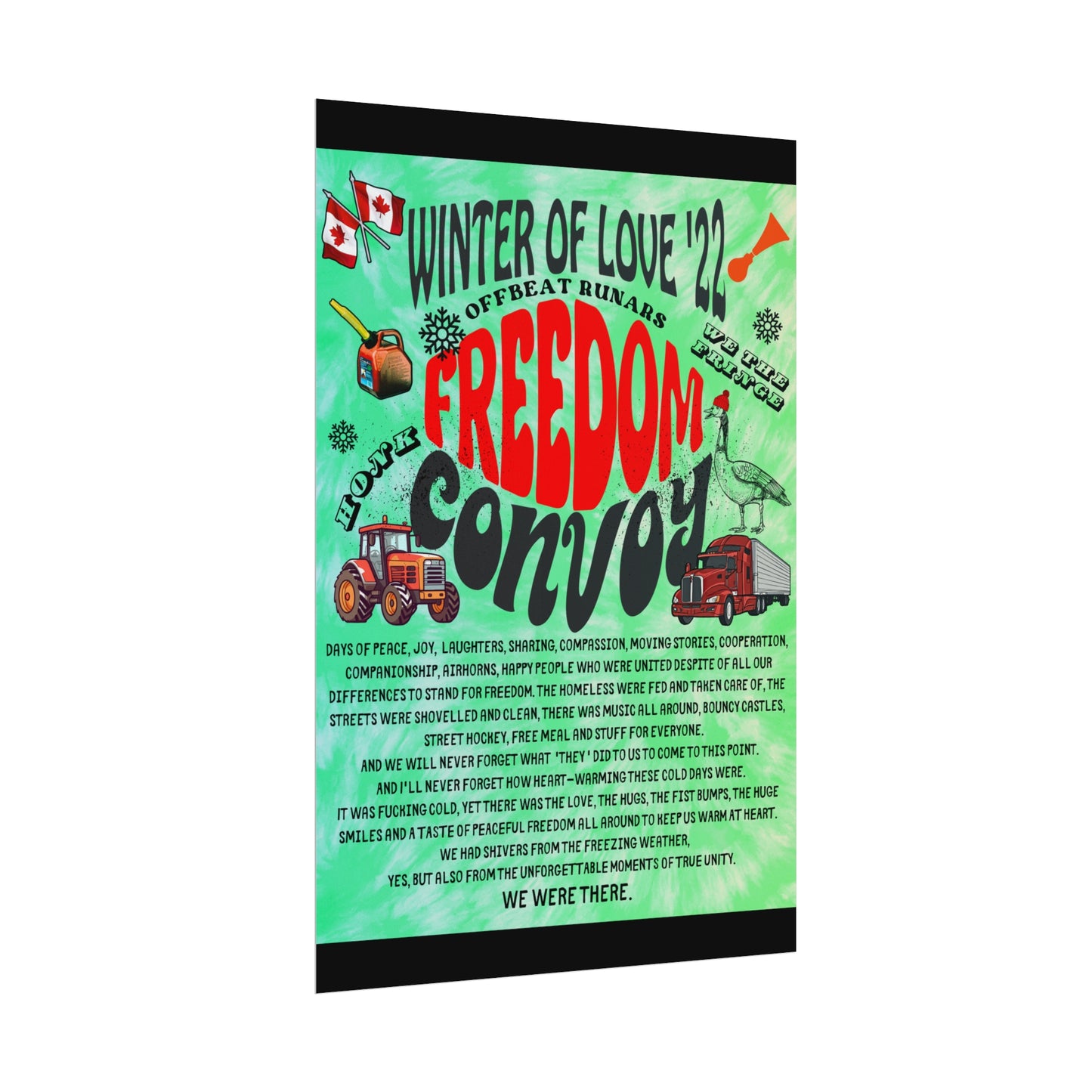 Winter Of Love '22 Freedom Convoy Retro Poster ᚾ THE OFFBEAT RUNARS CO.