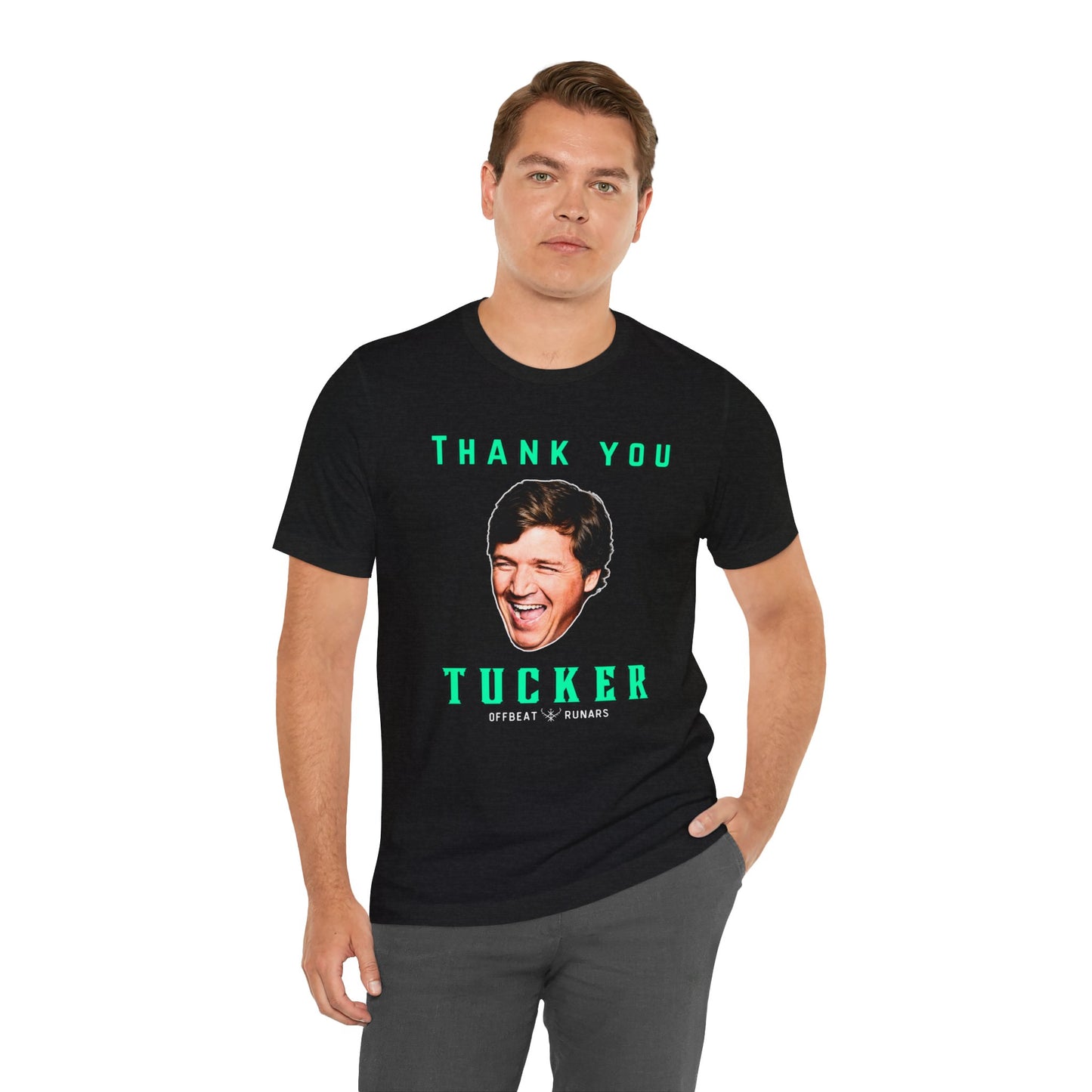 Thank you Tucker ᚾ THE OFFBEAT RUNARS CO. Unisex Jersey Short Sleeve Tee