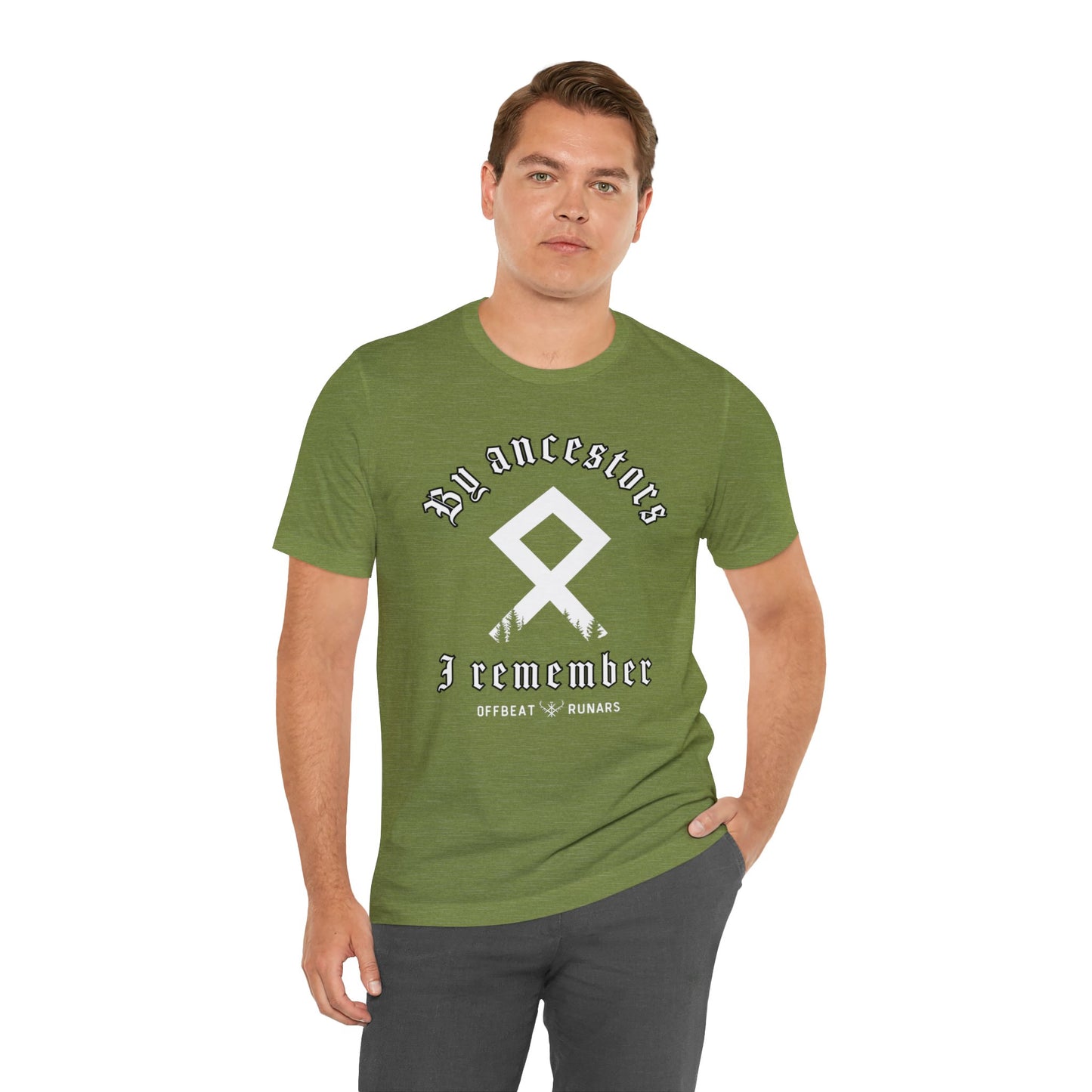 Par ancêtres, je me souviens de la rune Othala ᚾ THE OFFBEAT RUNARS CO. Unisex Jersey Short Sleeve Tee