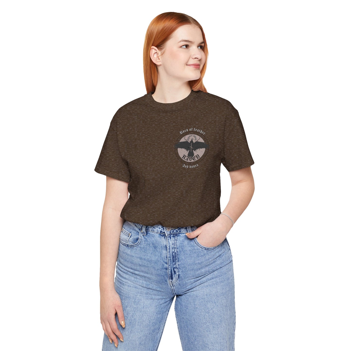 Born of Feather and Bones Raven ᚾ THE OFFBEAT RUNARS CO. Unisex Jersey Short Sleeve Tee