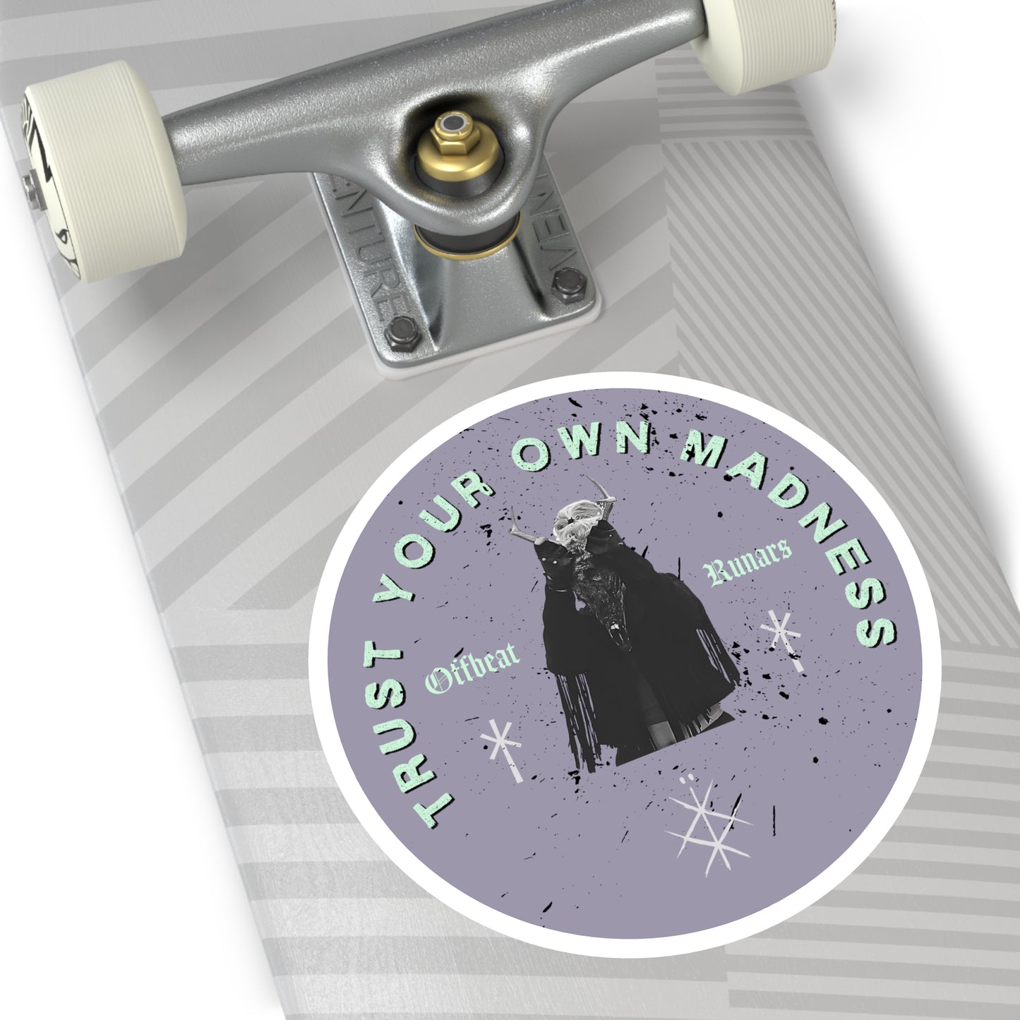 Trust your own madness Silver Purple ᚾ THE OFFBEAT RUNARS CO. Round Stickers, Indoor\Outdoor