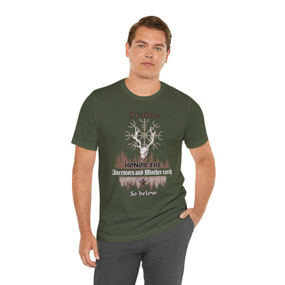 Honorez les ancêtres et la Terre Mère ᚾ THE OFFBEAT RUNARS Unisex Jersey Short Sleeve Tee