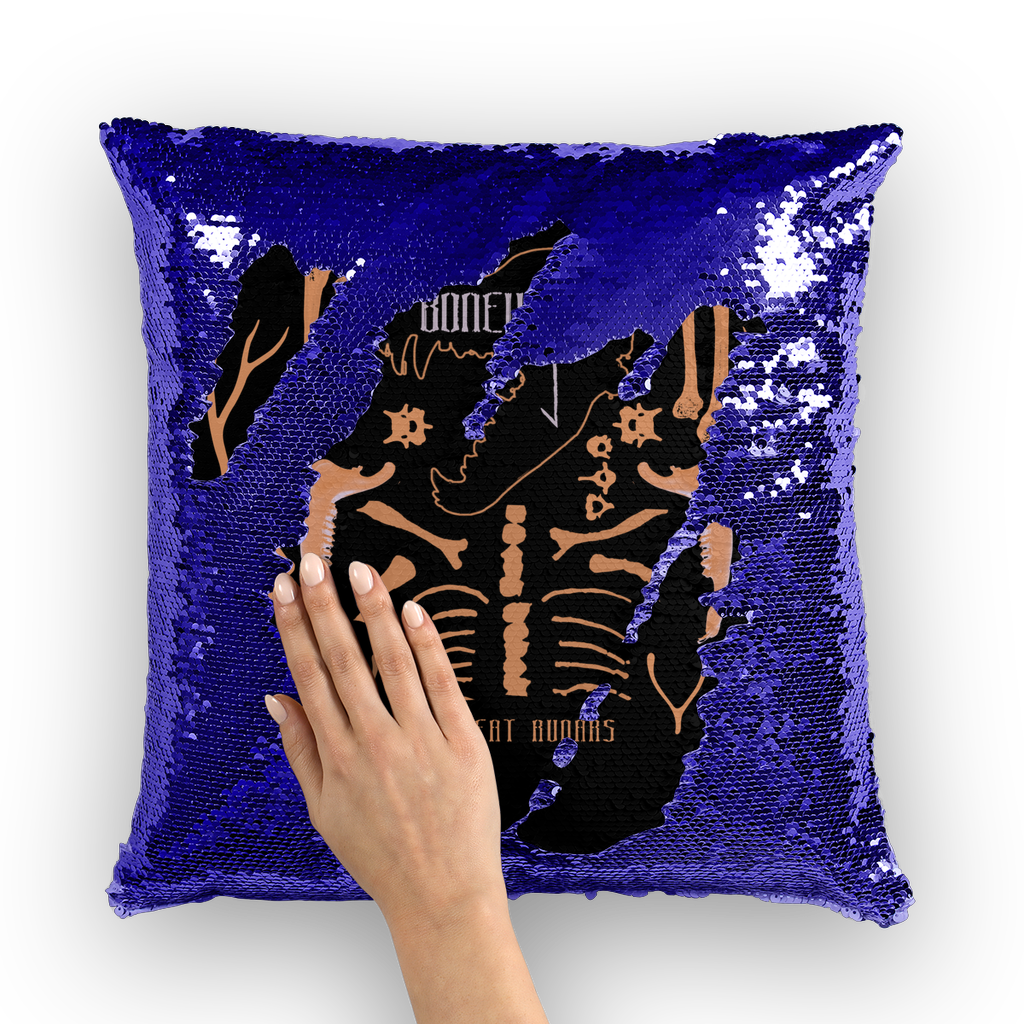 Bonewitch Black Sequin Cushion Cover