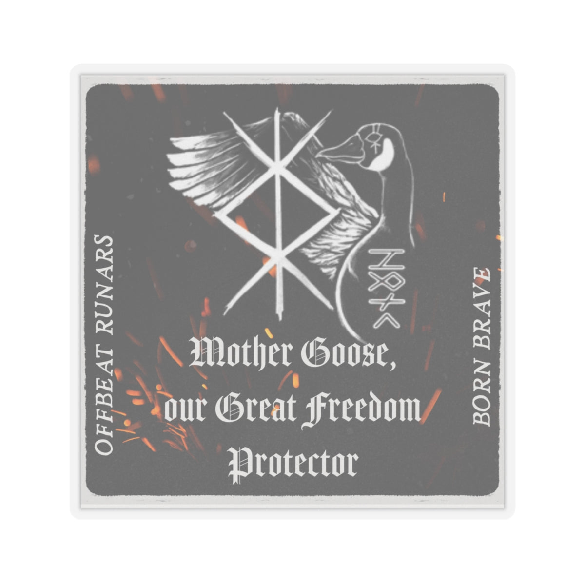 Mother Goose Freedom Protector Kiss-Cut Stickers ᚾ THE OFFBEAT RUNARS CO.