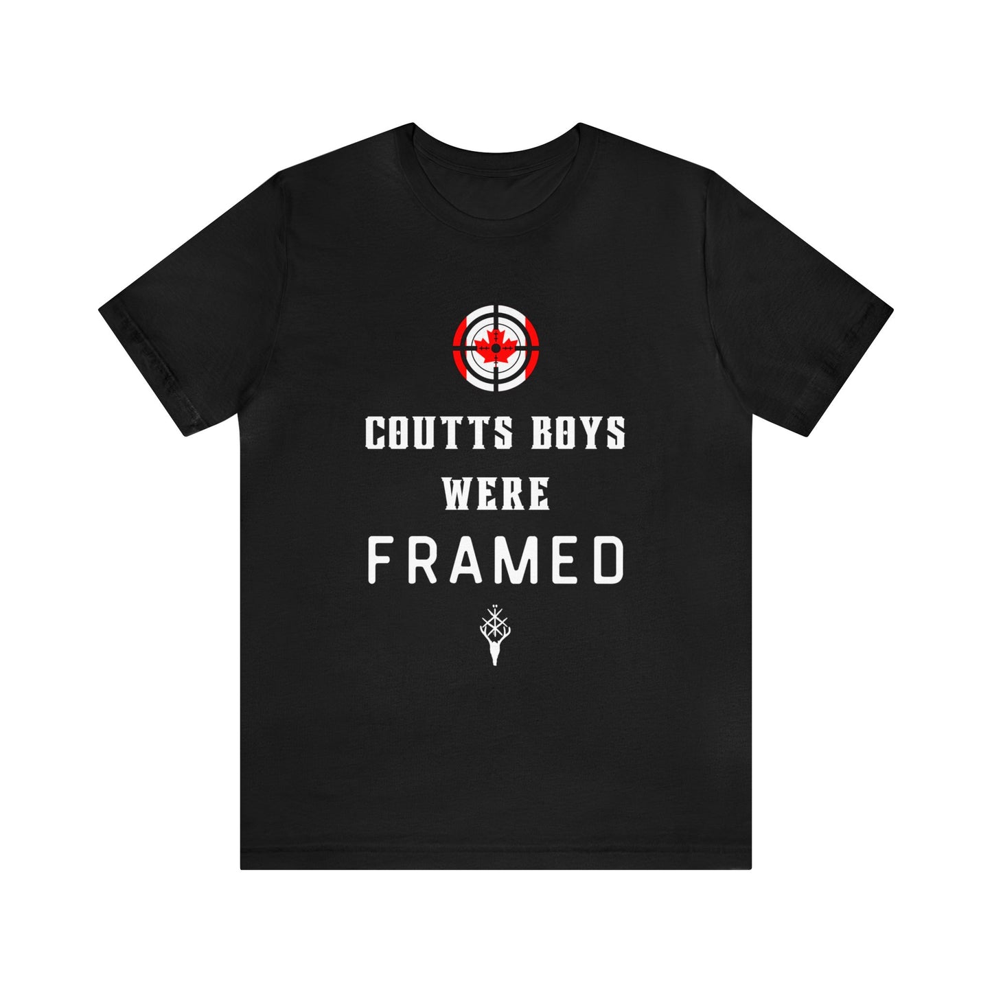 Coutts boys were framed ᚾ Freedom Convoy ᚾ THE OFFBEAT RUNARS CO. ᚾ Unisex Short Sleeve Tee