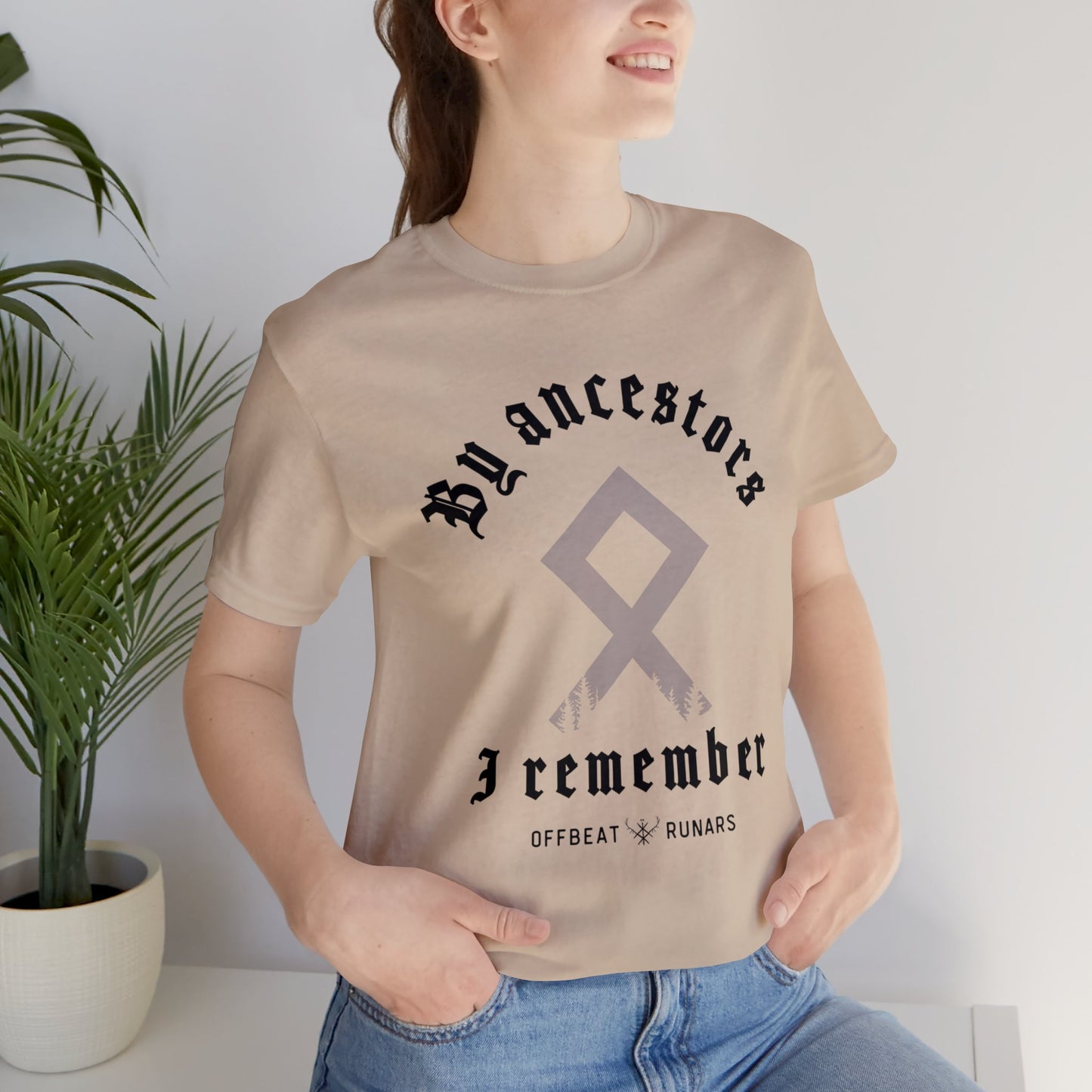 Par ancêtres, je me souviens de la rune Othala ᚾ THE OFFBEAT RUNARS CO. Unisex Jersey Short Sleeve Tee