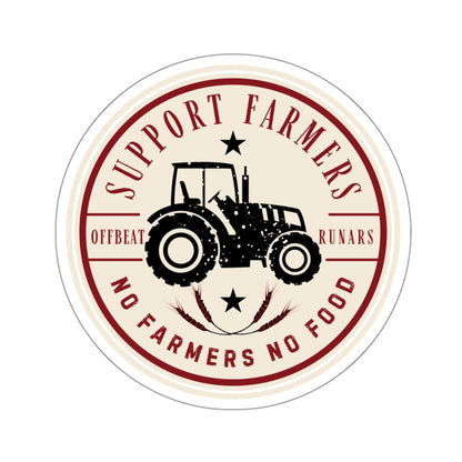 Support the farmers Vintage Kiss-Cut Stickers ᚾ THE OFFBEAT RUNARS CO.