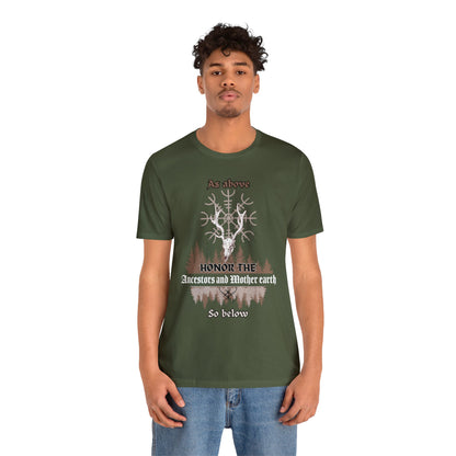 Honorez les ancêtres et la Terre Mère ᚾ THE OFFBEAT RUNARS Unisex Jersey Short Sleeve Tee