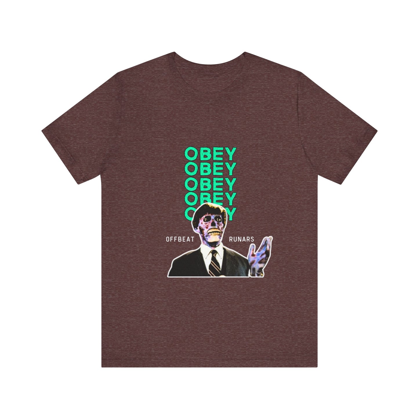 They live Obey ᚾ THE OFFBEAT RUNARS CO. Unisex Jersey Short Sleeve Tee