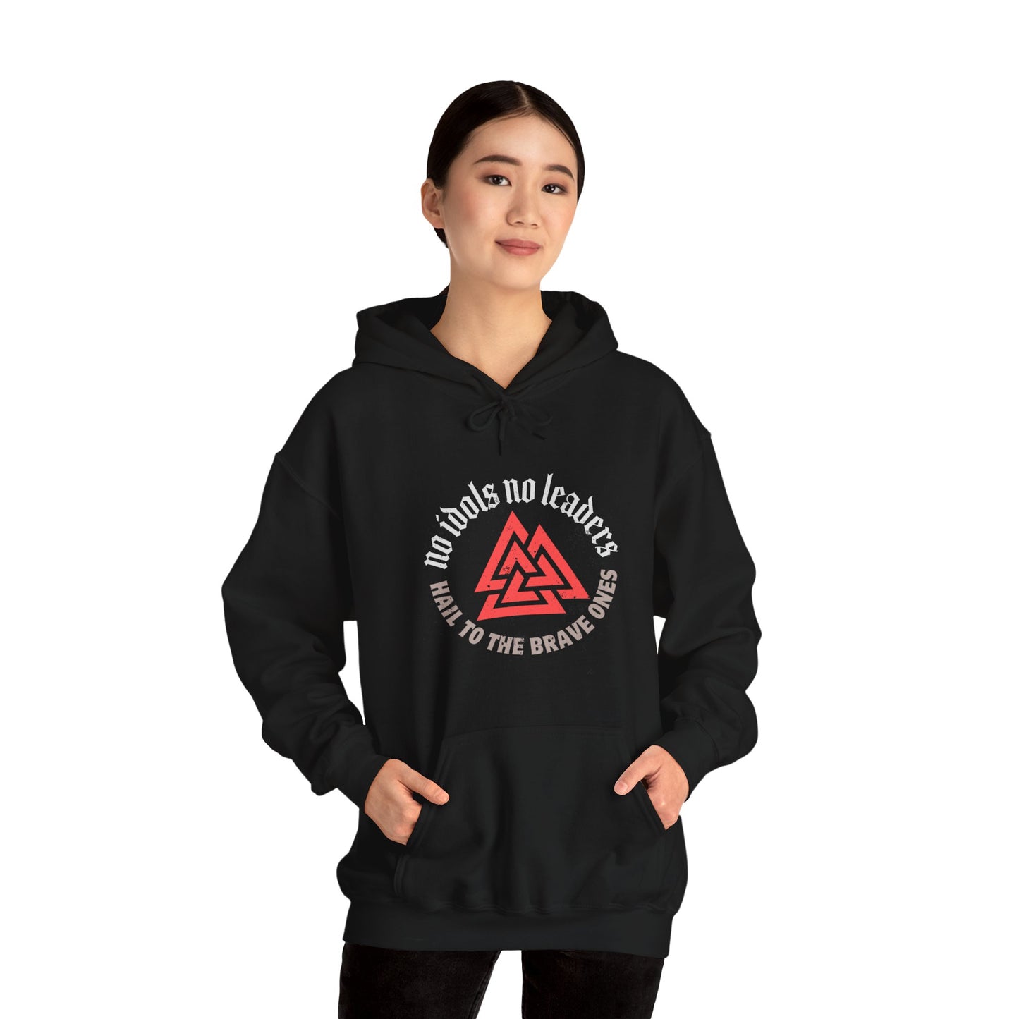 Salut aux courageux Valknut ᚾ THE OFFBEAT RUNARS CO. Sweat-shirt à capuche unisexe Heavy Blend™