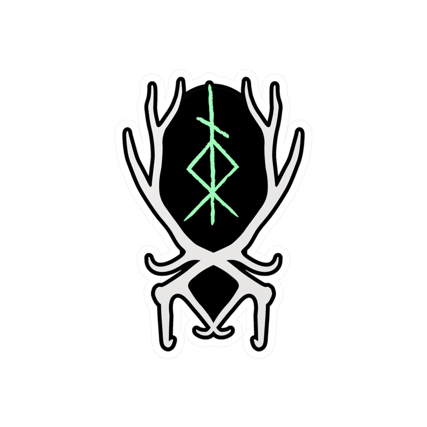 The Offbeat Runars Sigil w Antlers Kiss-Cut Vinyl Decals ᚾ THE OFFBEAT RUNARS CO.