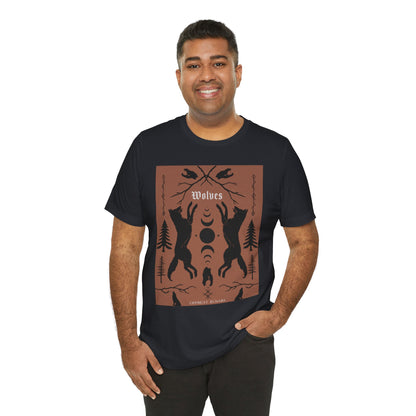 Wolves linocut ᚾ THE OFFBEAT RUNARS CO. Unisex Jersey Short Sleeve Tee