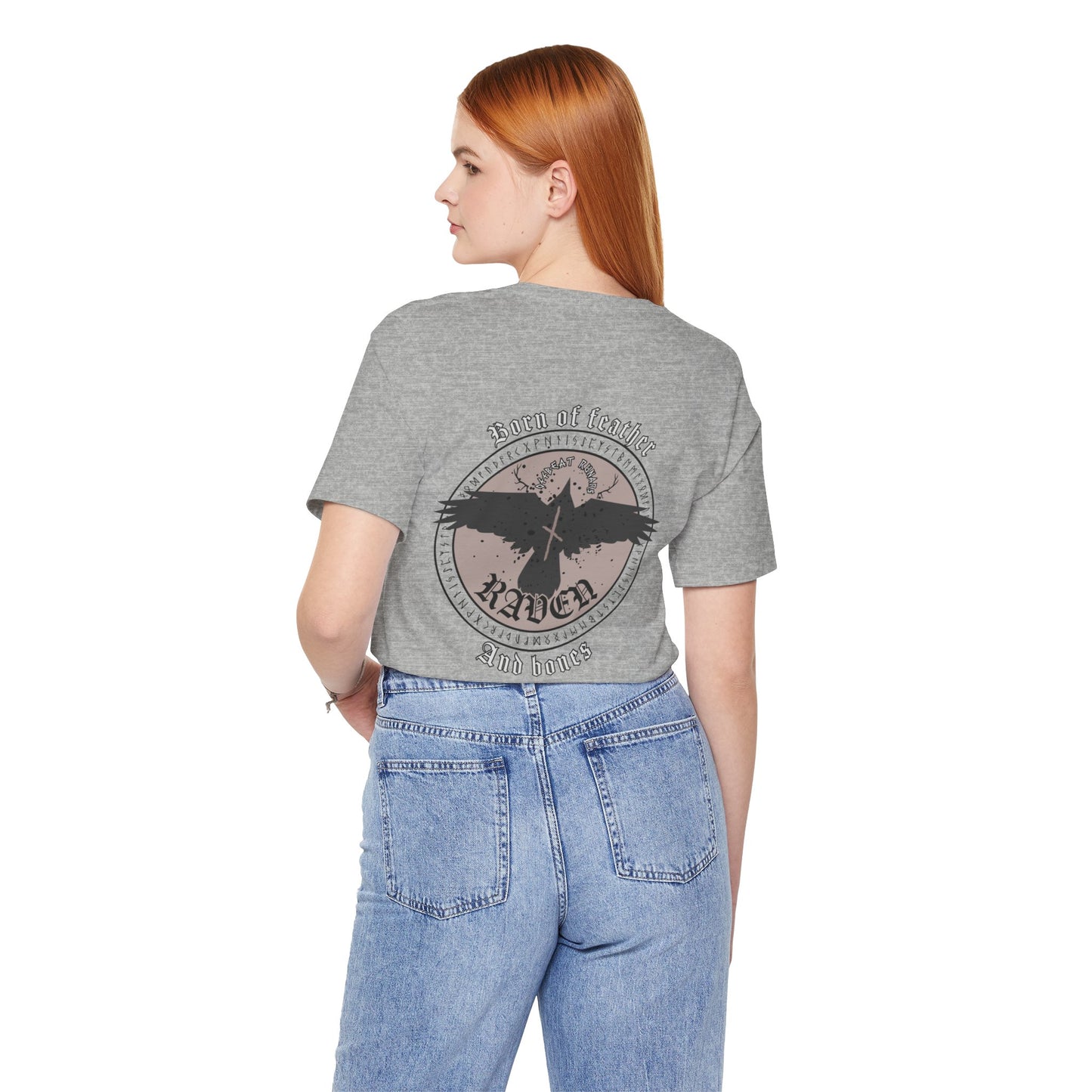 Born of Feather and Bones Raven ᚾ THE OFFBEAT RUNARS CO. Unisex Jersey Short Sleeve Tee